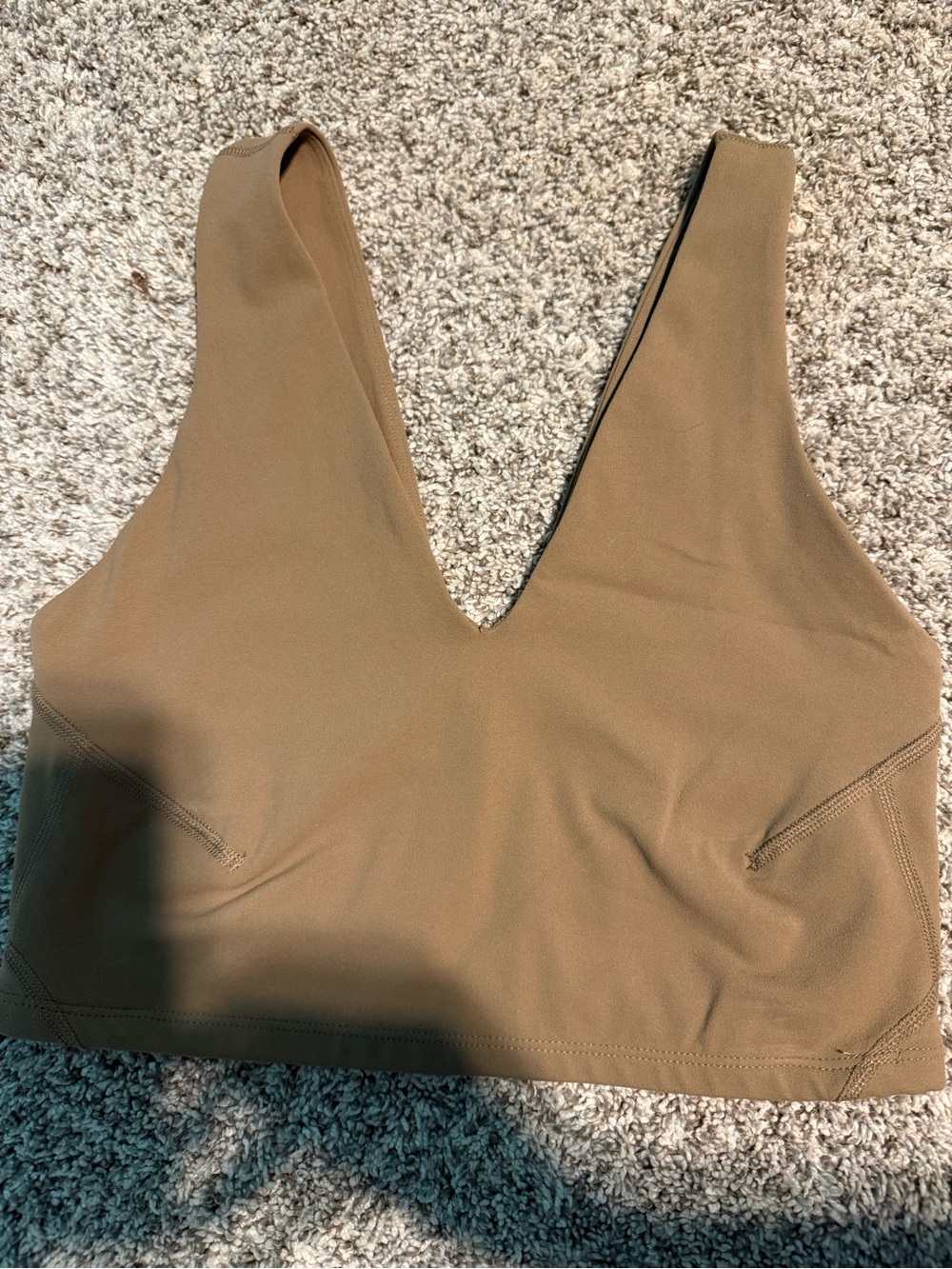 Free People V-Neck Crop Bralette in Taupe